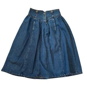 Vintage BONJOUR 90’s Denim A-Line Skirt with Buttons